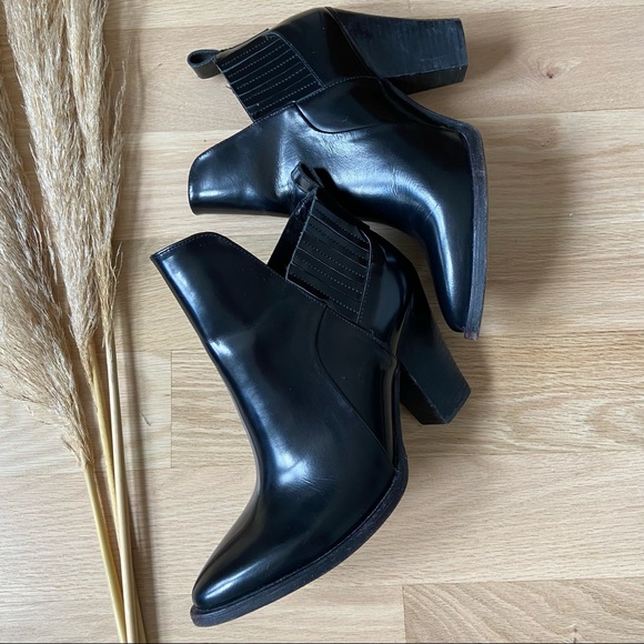 EUC (W7.5) - MAJE Leather Ankle Chelsea Booties - Picture 5 of 8